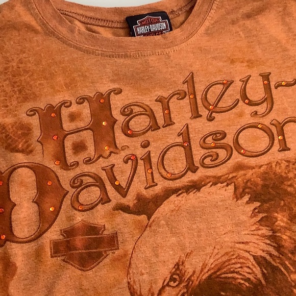 Harley Davidson Flying Eagle Crystal embellished SS t shirt size Medium - Picture 7 of 11